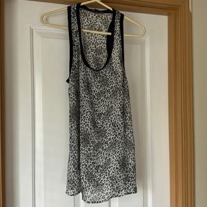 Boutique cheetah Sheer tank top